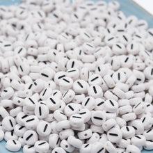 Load image into Gallery viewer, CHONGAI 100/500Pcs/500Gram Oblate Acrylic Letter Beads Single Alphabet White Round Bracelet Jewelry Beads&Jewelry Making 4*7MM