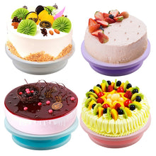 Load image into Gallery viewer, 6Pcs/Set Plastic Cake Turntable Rotating Cake Plastic Dough Pastry Decorating Cream Stand Rotary Table DIY Pan Baking Tool