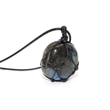 Load image into Gallery viewer, Labradorite Necklace Natural Stone Pendant Wrap braid Necklace Yoga macrame Necklace for men women Energy necklace