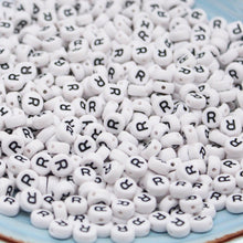 Load image into Gallery viewer, CHONGAI 100/500Pcs/500Gram Oblate Acrylic Letter Beads Single Alphabet White Round Bracelet Jewelry Beads&Jewelry Making 4*7MM