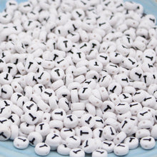 Load image into Gallery viewer, CHONGAI 100/500Pcs/500Gram Oblate Acrylic Letter Beads Single Alphabet White Round Bracelet Jewelry Beads&Jewelry Making 4*7MM
