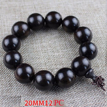 Load image into Gallery viewer, Yoga Buddhist Mala Natural EBONY Wooden Beads Buddha Bracelet Meditation Prayer Bracelet For Women Black Sandal Wood Jewelry