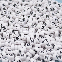Load image into Gallery viewer, CHONGAI 100/500Pcs/500Gram Oblate Acrylic Letter Beads Single Alphabet White Round Bracelet Jewelry Beads&Jewelry Making 4*7MM