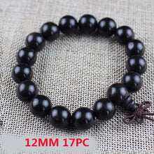 Load image into Gallery viewer, Yoga Buddhist Mala Natural EBONY Wooden Beads Buddha Bracelet Meditation Prayer Bracelet For Women Black Sandal Wood Jewelry