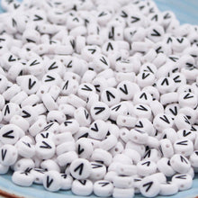 Load image into Gallery viewer, CHONGAI 100/500Pcs/500Gram Oblate Acrylic Letter Beads Single Alphabet White Round Bracelet Jewelry Beads&Jewelry Making 4*7MM