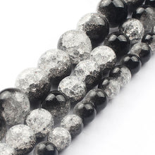 Load image into Gallery viewer, White Snow Cracked Crystal Beads 6/8/10mm Multicolor Round Loose Quartz Crystal Beads for Jewelry Making DIY Bracelet 15inch