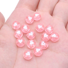 Load image into Gallery viewer, CHONGAI 100Pcs Fashion Jewelry Love Heart Acrylic Flat Round Beads for DIY Craft Jewelry Making