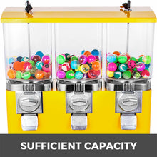 Load image into Gallery viewer, VEVOR Triple Candy Gumball Vending Machine Dispenser W/ Keys Outdoor Amusement Park