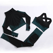 Load image into Gallery viewer, 2/3 Pieces Yoga Set Bar High-Waisted Tight Pants Gym Exercise Clothing Suitable Sportswear For Women Zipper Jacket Leggings Suit