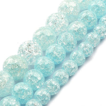 Load image into Gallery viewer, White Snow Cracked Crystal Beads 6/8/10mm Multicolor Round Loose Quartz Crystal Beads for Jewelry Making DIY Bracelet 15inch
