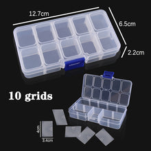 Load image into Gallery viewer, Plastic Jewelry Box 10/15/24 Compartment Slot Organizer Storage Beads Container Adjustable Jewelry Storage Box Rectangle Case