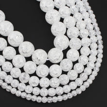 Load image into Gallery viewer, White Snow Cracked Crystal Beads 6/8/10mm Multicolor Round Loose Quartz Crystal Beads for Jewelry Making DIY Bracelet 15inch