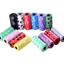 Load image into Gallery viewer, Pet Poop Bags Disposable Dog Waste Bags, Bulk Poop Bags with Leash Clip and Bone Bag Dispenser 5Roll(75Pcs) Bags with Paw Prints