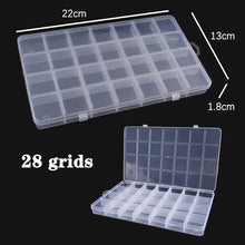 Load image into Gallery viewer, Plastic Jewelry Box 10/15/24 Compartment Slot Organizer Storage Beads Container Adjustable Jewelry Storage Box Rectangle Case