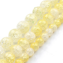 Load image into Gallery viewer, White Snow Cracked Crystal Beads 6/8/10mm Multicolor Round Loose Quartz Crystal Beads for Jewelry Making DIY Bracelet 15inch