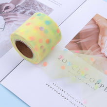 Load image into Gallery viewer, 8cm 25Yards Glitter Tulle Ribbon Roll Sparkly Dot Sequin Mesh Fabric for DIY Hairband Bow Clip Wedding Birthday Party Decoration