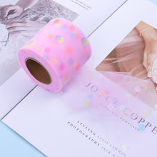 Load image into Gallery viewer, 8cm 25Yards Glitter Tulle Ribbon Roll Sparkly Dot Sequin Mesh Fabric for DIY Hairband Bow Clip Wedding Birthday Party Decoration