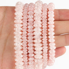 Load image into Gallery viewer, White Snow Cracked Crystal Beads 6/8/10mm Multicolor Round Loose Quartz Crystal Beads for Jewelry Making DIY Bracelet 15inch