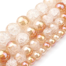 Load image into Gallery viewer, White Snow Cracked Crystal Beads 6/8/10mm Multicolor Round Loose Quartz Crystal Beads for Jewelry Making DIY Bracelet 15inch