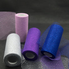 Load image into Gallery viewer, 25Y Glitter Tulle Rolls White Tulle Sparkly Glitter Organza Mesh Fabric Tutu Skirt