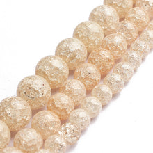 Load image into Gallery viewer, White Snow Cracked Crystal Beads 6/8/10mm Multicolor Round Loose Quartz Crystal Beads for Jewelry Making DIY Bracelet 15inch