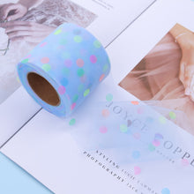 Load image into Gallery viewer, 8cm 25Yards Glitter Tulle Ribbon Roll Sparkly Dot Sequin Mesh Fabric for DIY Hairband Bow Clip Wedding Birthday Party Decoration
