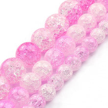 Load image into Gallery viewer, White Snow Cracked Crystal Beads 6/8/10mm Multicolor Round Loose Quartz Crystal Beads for Jewelry Making DIY Bracelet 15inch
