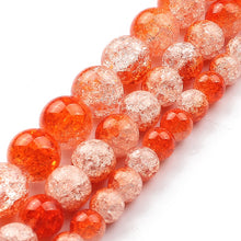 Load image into Gallery viewer, White Snow Cracked Crystal Beads 6/8/10mm Multicolor Round Loose Quartz Crystal Beads for Jewelry Making DIY Bracelet 15inch