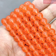 Load image into Gallery viewer, Smooth Orange Red Chalcedony Round Beads Natural Stone Diy Bracelet Accessories for Jewelry Making 15inch Strand 4/6/8/10/12/14MM
