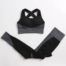 Load image into Gallery viewer, 2/3 Pieces Yoga Set Bar High-Waisted Tight Pants Gym Exercise Clothing Suitable Sportswear For Women Zipper Jacket Leggings Suit