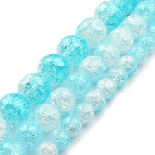 Load image into Gallery viewer, White Snow Cracked Crystal Beads 6/8/10mm Multicolor Round Loose Quartz Crystal Beads for Jewelry Making DIY Bracelet 15inch
