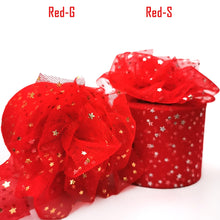 Load image into Gallery viewer, 25Yards 6cm Star Tulle Confetti Glitter Mesh Baking Cake Topper Tutu Pom Bow Soft Sequine Organza DIY Wedding Birthday Decoration