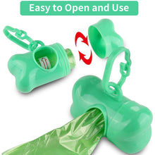 Load image into Gallery viewer, Pet Poop Bags Disposable Dog Waste Bags, Bulk Poop Bags with Leash Clip and Bone Bag Dispenser 5Roll(75Pcs) Bags with Paw Prints