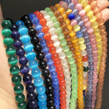 Load image into Gallery viewer, 6-8-10-12 mm Natural Stone Pink White Moonstone Cat Eye Beads For Jewelry Making Smooth Loose Spacer Beads Opal Diy Charm Bracelets Necklace
