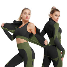 Load image into Gallery viewer, 2/3 Pieces Yoga Set Bar High-Waisted Tight Pants Gym Exercise Clothing Suitable Sportswear For Women Zipper Jacket Leggings Suit