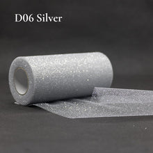Load image into Gallery viewer, 25Y Glitter Tulle Rolls White Tulle Sparkly Glitter Organza Mesh Fabric Tutu Skirt