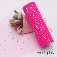 Load image into Gallery viewer, Baby Shower Glitter Sequin Tulle Roll 10 yard 15cm Spool Tutu Wedding Decoration Organza
