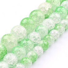 Load image into Gallery viewer, White Snow Cracked Crystal Beads 6/8/10mm Multicolor Round Loose Quartz Crystal Beads for Jewelry Making DIY Bracelet 15inch