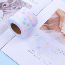 Load image into Gallery viewer, 8cm 25Yards Glitter Tulle Ribbon Roll Sparkly Dot Sequin Mesh Fabric for DIY Hairband Bow Clip Wedding Birthday Party Decoration