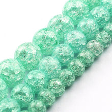 Load image into Gallery viewer, White Snow Cracked Crystal Beads 6/8/10mm Multicolor Round Loose Quartz Crystal Beads for Jewelry Making DIY Bracelet 15inch