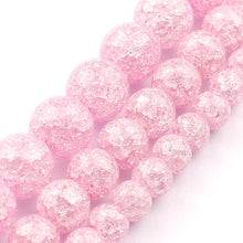 Load image into Gallery viewer, White Snow Cracked Crystal Beads 6/8/10mm Multicolor Round Loose Quartz Crystal Beads for Jewelry Making DIY Bracelet 15inch