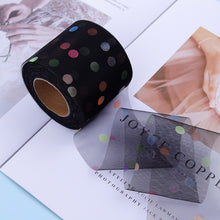 Load image into Gallery viewer, 8cm 25Yards Glitter Tulle Ribbon Roll Sparkly Dot Sequin Mesh Fabric for DIY Hairband Bow Clip Wedding Birthday Party Decoration