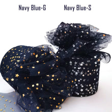 Load image into Gallery viewer, 25Yards 6cm Star Tulle Confetti Glitter Mesh Baking Cake Topper Tutu Pom Bow Soft Sequine Organza DIY Wedding Birthday Decoration