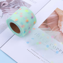 Load image into Gallery viewer, 8cm 25Yards Glitter Tulle Ribbon Roll Sparkly Dot Sequin Mesh Fabric for DIY Hairband Bow Clip Wedding Birthday Party Decoration