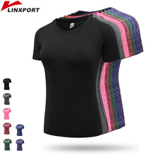 Load image into Gallery viewer, Fitness Women Shirts Quick Drying T Shirt Elastic Yoga Sport Tights Gym Running Tops Short Sleeve Tees Blouses Jersey camisole