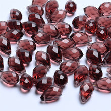 Load image into Gallery viewer, 50pcs Crystal Teardrop Beads Chandelier Pendants Waterdrop Shape Faceted Beads for Jewelry Making DIY Earring Necklace Bracelets