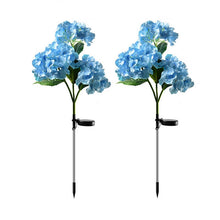 Load image into Gallery viewer, 2 Pack Hydrangea Flower Solar Led Light Outdoor Garden Lawn Lamps for Garden and Vegetable Patch Patio Country House Decoration