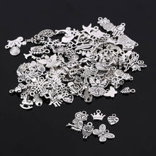 Load image into Gallery viewer, 100pcs Tibetan Silver Mixed Pendant Animals Charms Beads for Jewelry Making Bracelet DIY Earrings Necklace DIY Craft Art Charm