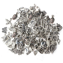 Load image into Gallery viewer, 100pcs Tibetan Silver Mixed Pendant Animals Charms Beads for Jewelry Making Bracelet DIY Earrings Necklace DIY Craft Art Charm