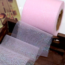 Load image into Gallery viewer, 6cm*5Yards Symphony Silver Dot Mesh Curly Rainbow Tulle Bow Accessories Gift DIY Craft Party Wedding Christmas Decoration Pink